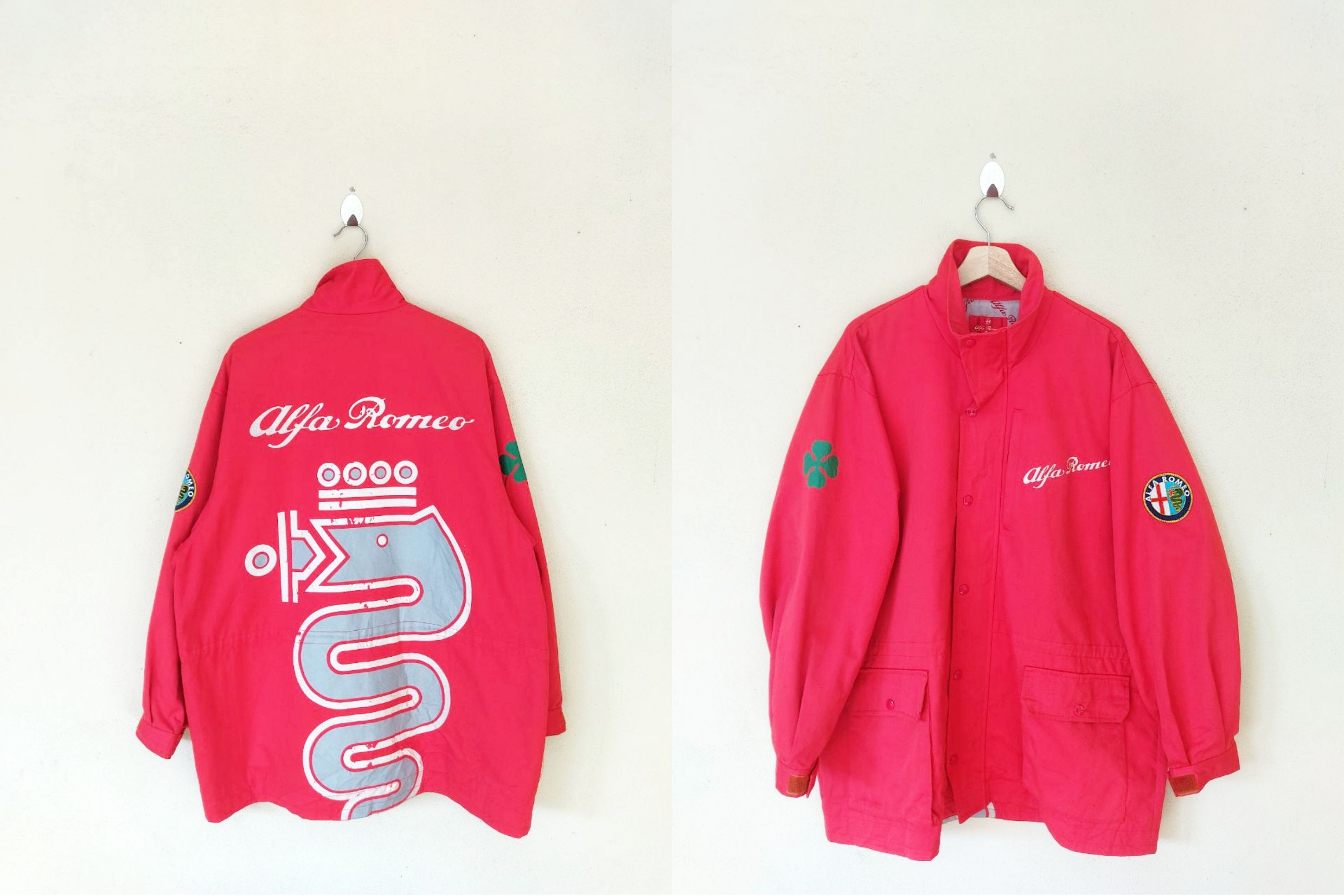 VINTAGE ALFA ROMEO KING SERPENT BIG LOGOS RED JACKET