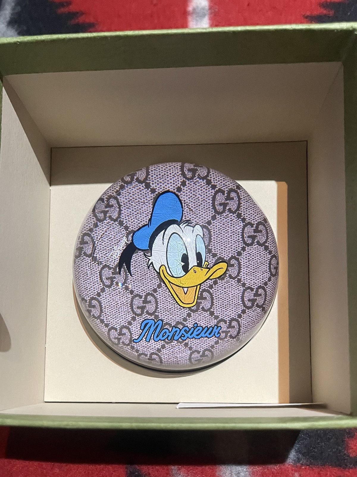 image of Alessandro Michele Gucci X Disney Donald Duck Paperweight in Tan, Men's