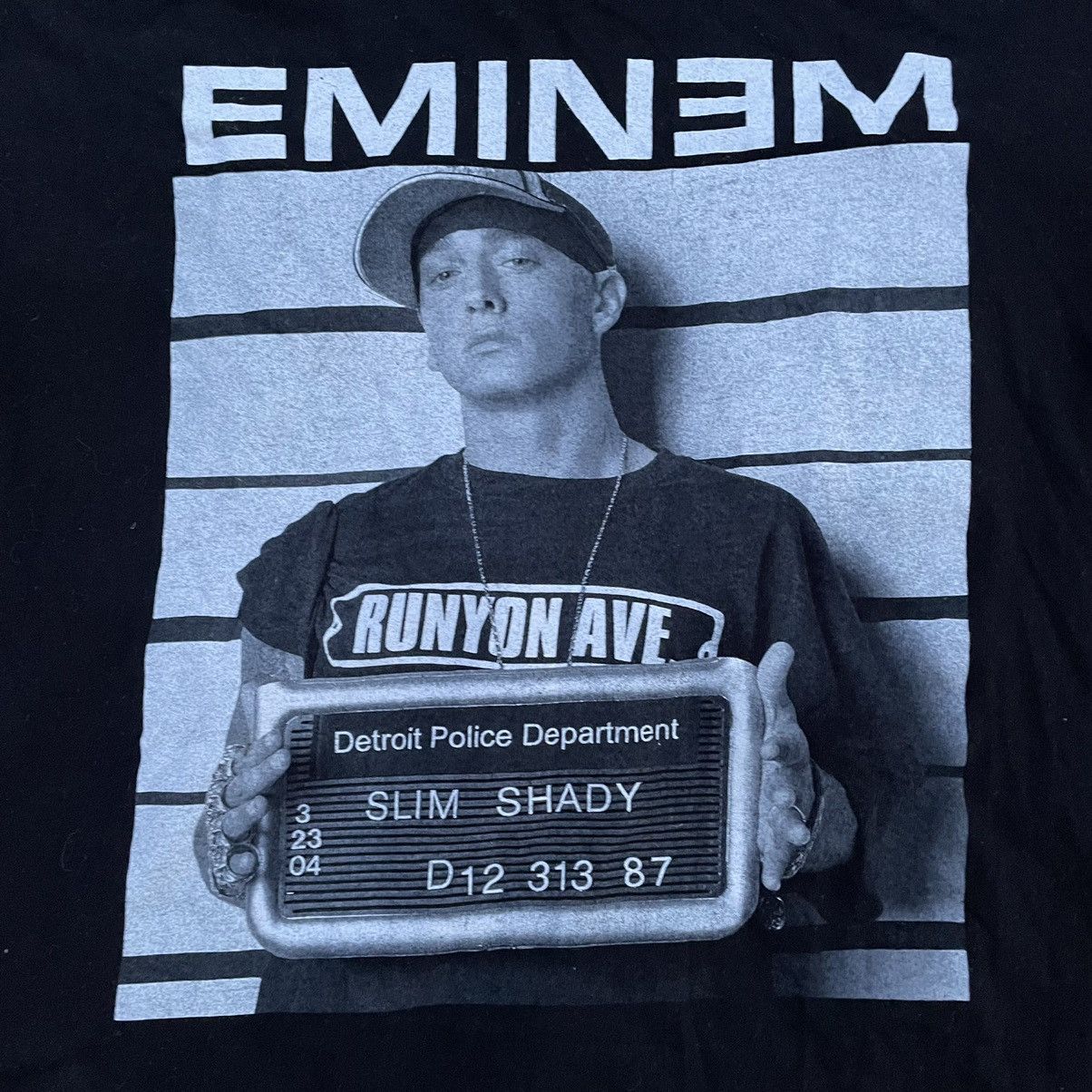 Band Tees Vintage 90s Rap Eminem Face SWAG Mugshot Band Streetwear y2K Size US M / EU 48-50 / 2 - 4 Thumbnail