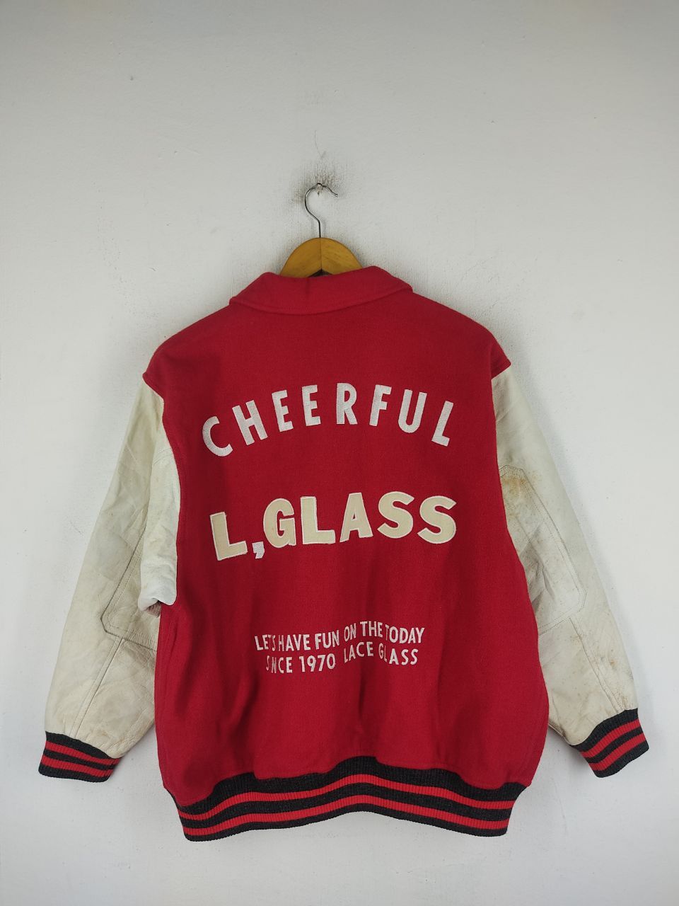 Vintage Vintage 70's Red Varsity Jacket Size US L / EU 52-54 / 3 - 1 Thumbnail