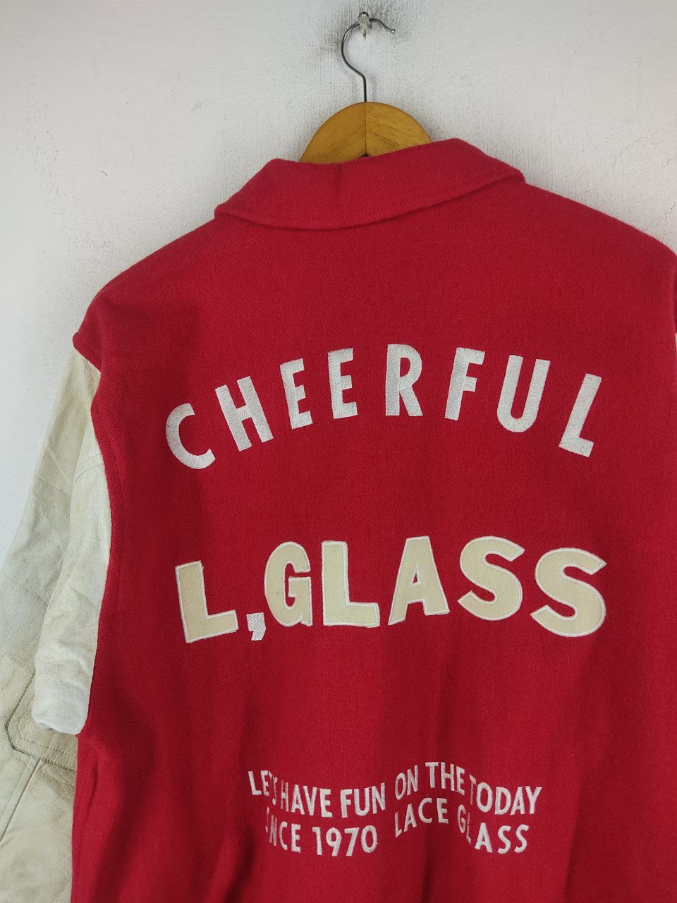 Vintage Vintage 70's Red Varsity Jacket Size US L / EU 52-54 / 3 - 3 Thumbnail