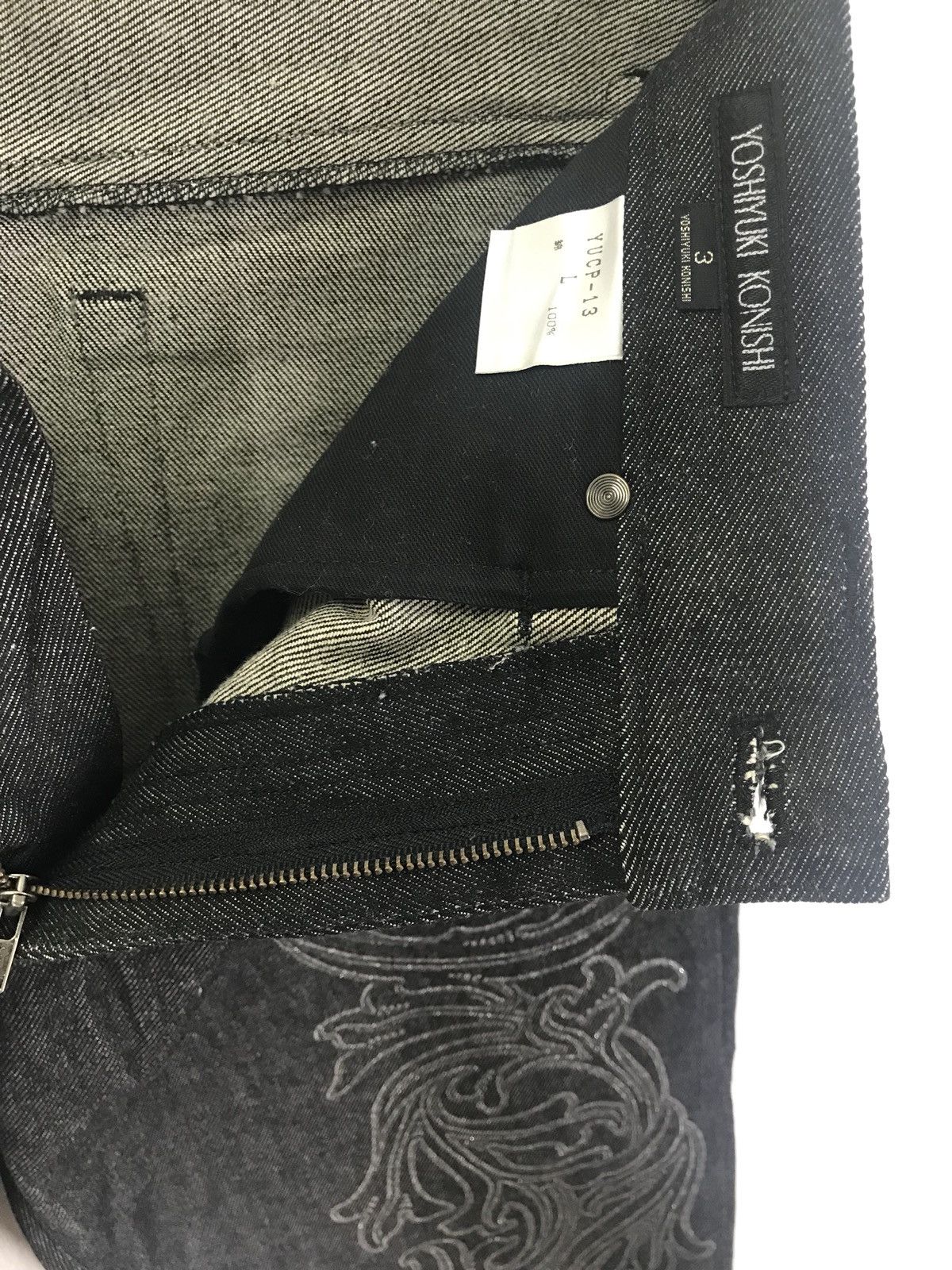 Yoshiyuki Konishi 1990s Yoshiyuki konishi Japanese Motif Printed Jeans Size US 32 / EU 48 - 7 Thumbnail