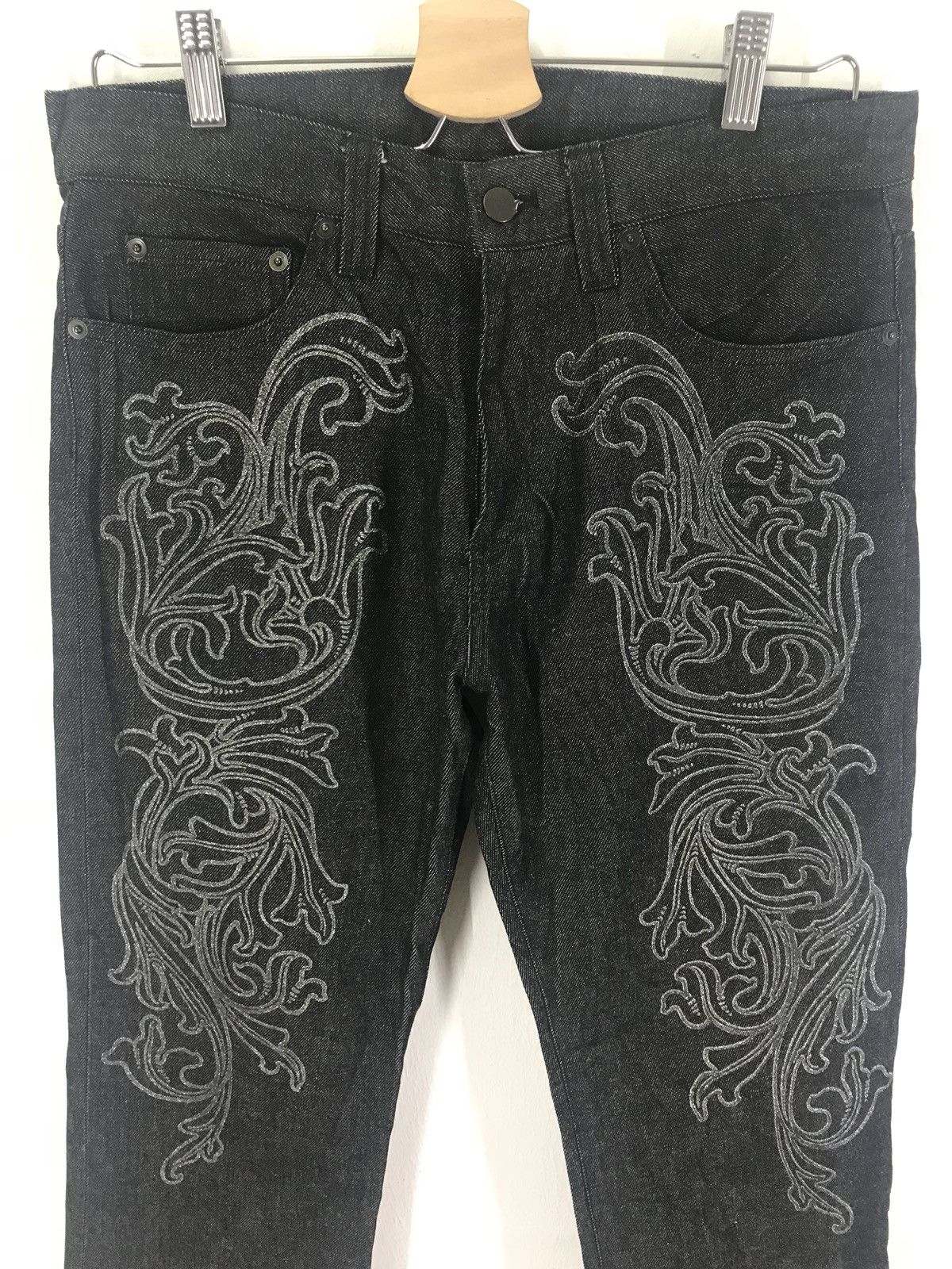 Yoshiyuki Konishi 1990s Yoshiyuki konishi Japanese Motif Printed Jeans Size US 32 / EU 48 - 4 Thumbnail