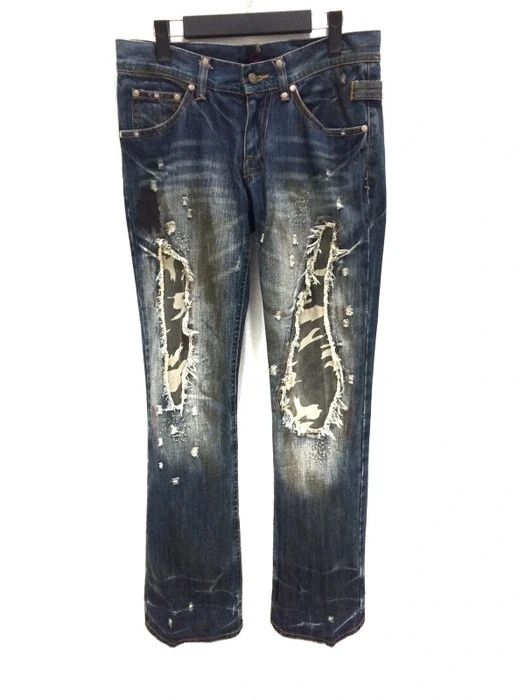 Japanese label 00s MIDAS damage Jeans メンズ