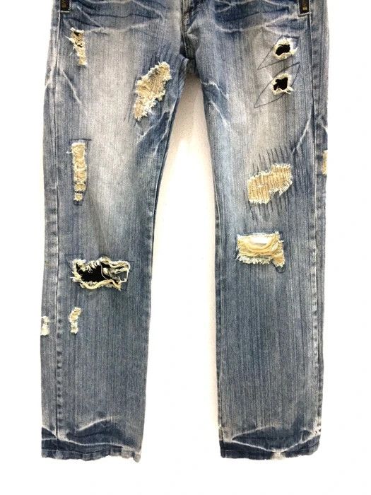 Japanese Brand Limited Distressed Patchwork Design Denim Pant Size US 32 / EU 48 - 5 Thumbnail
