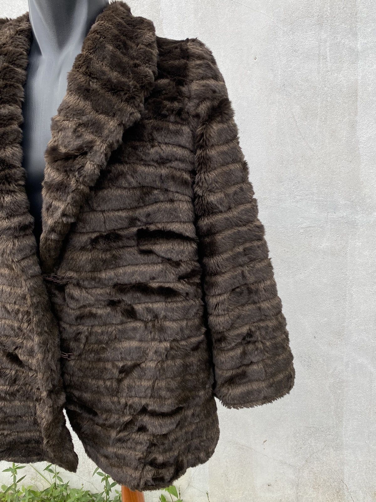 Other Quilted Shawl Collar Faux Fur Jacket By La Elmo Size L / US 10 / IT 46 - 3 Thumbnail
