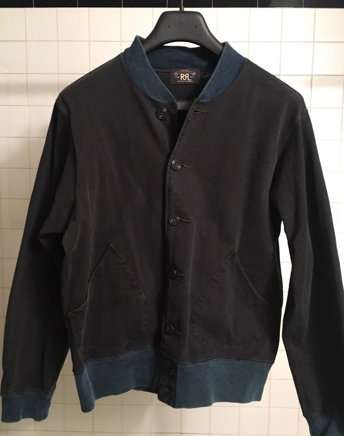 RRL Ralph Lauren Knit Indigo Cotton Jacket Size US M / EU 48-50 / 2 - 1 Thumbnail