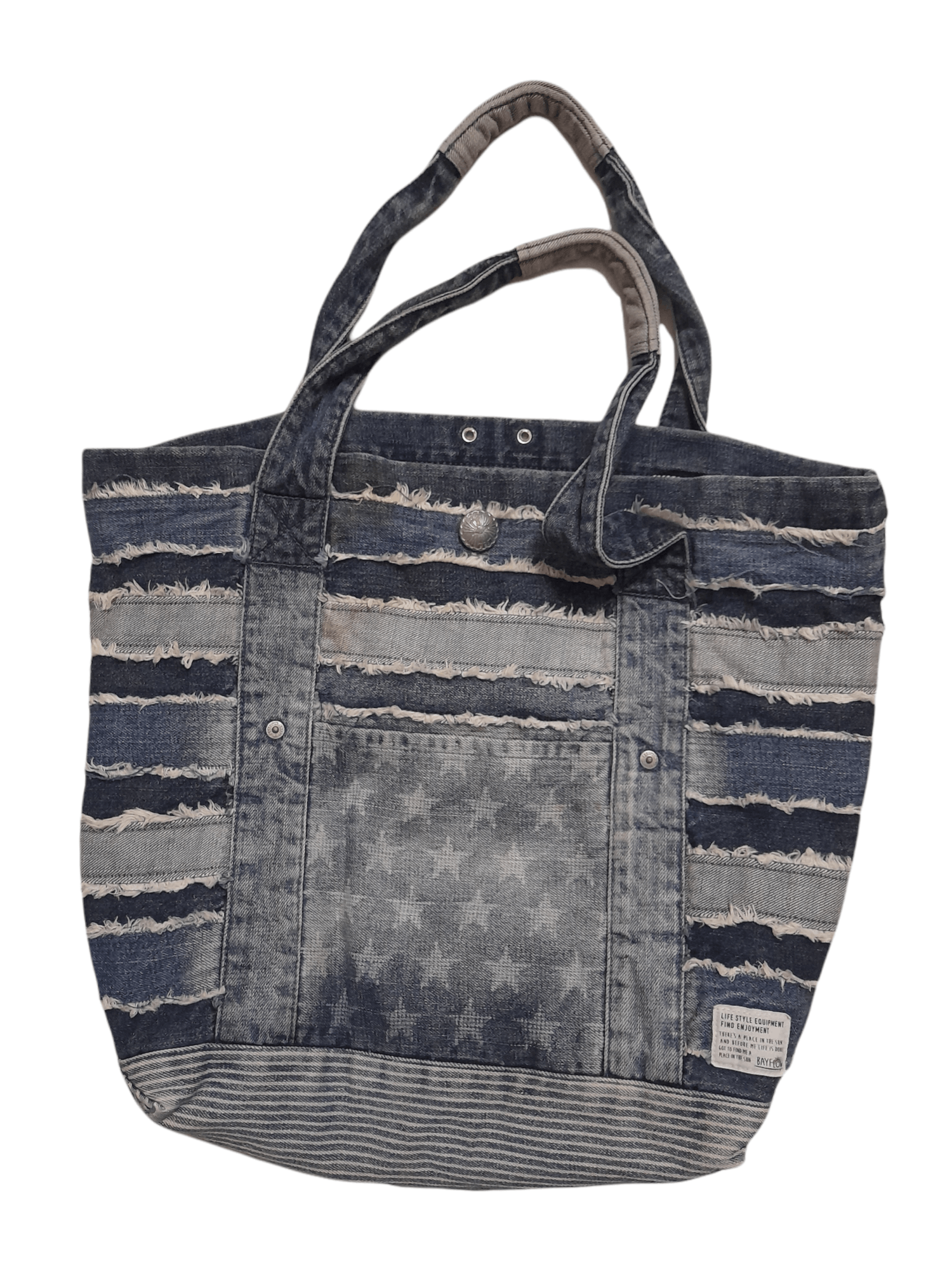 Bay Flow Japan shops Flag Denim Tote Bag (D712)