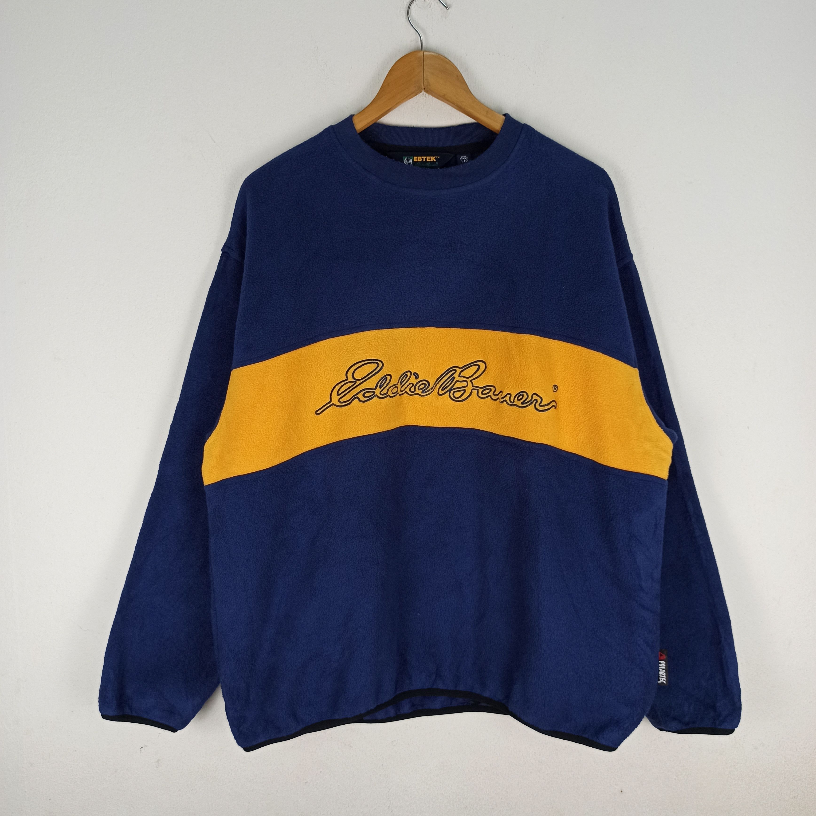 Eddie Bauer 🔥Vintage🔥 Eddie Bauer Fleece Sweatshirt Polartec Big Logo Size US L / EU 52-54 / 3 - 1 Thumbnail