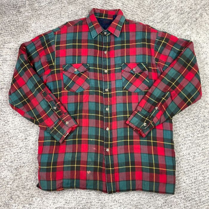 Arrow VTG Arrow Flannel Shirt Mens Large Jacket Quilted Insulated ...