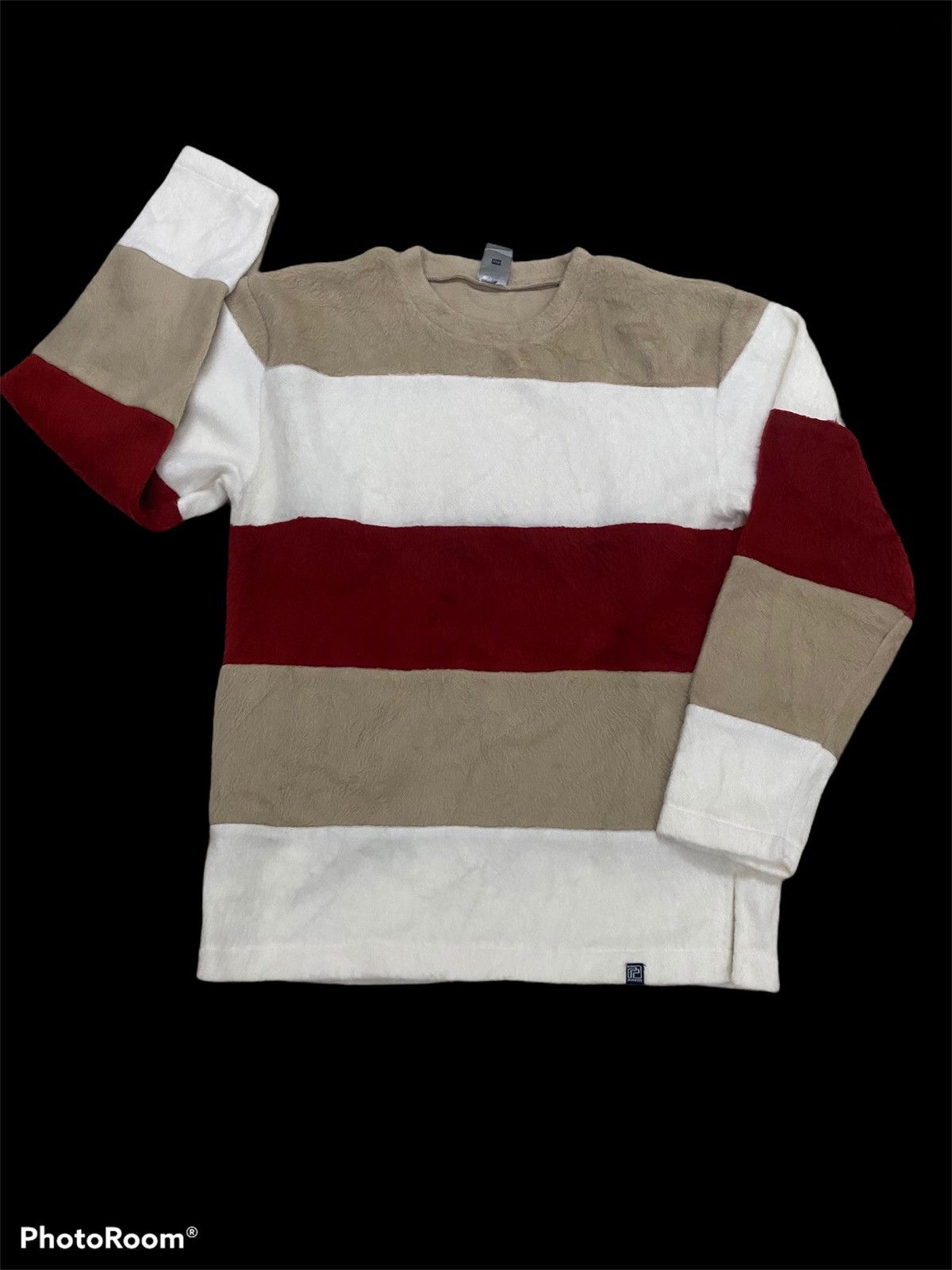 image of Ppfm Punk Mohair Knit Sweater in Red White Brown, Men's (Size Medium)