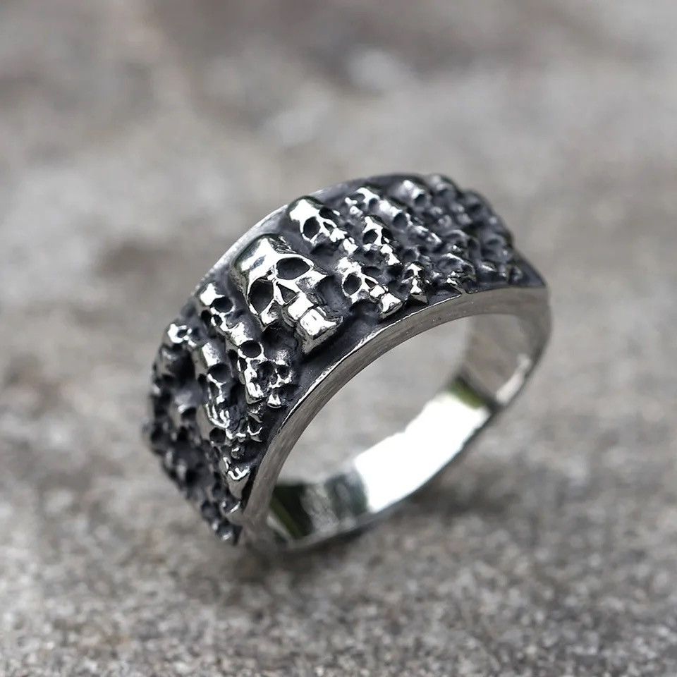 Jewelry Halloween Gothic Devil Skull Ring Size ONE SIZE - 2 Thumbnail