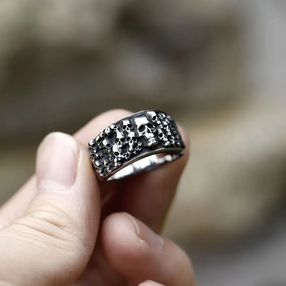 Jewelry Halloween Gothic Devil Skull Ring Size ONE SIZE - 1 Thumbnail