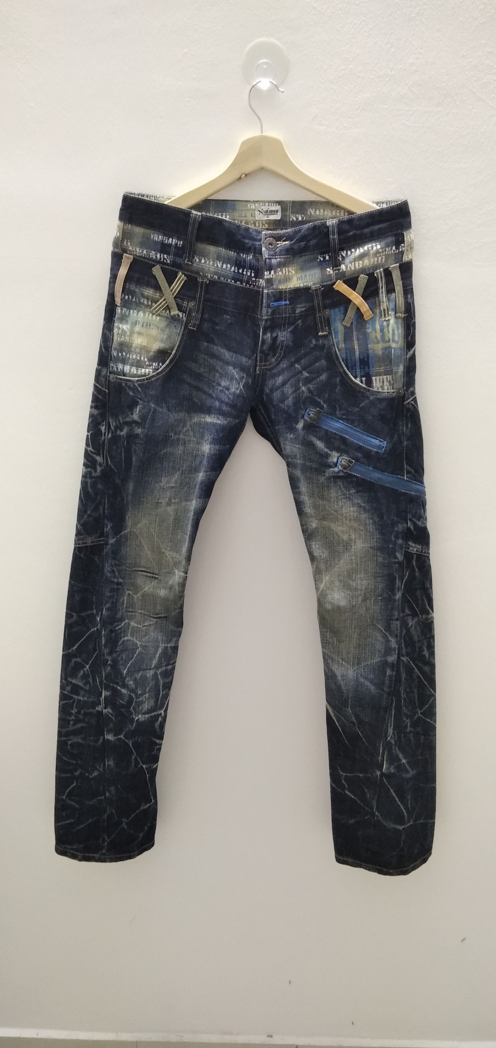 Japanese Brand × Vintage Japanese brand Nylaus Double Waist rusty Denim Size US 34 / EU 50 - 3 Thumbnail