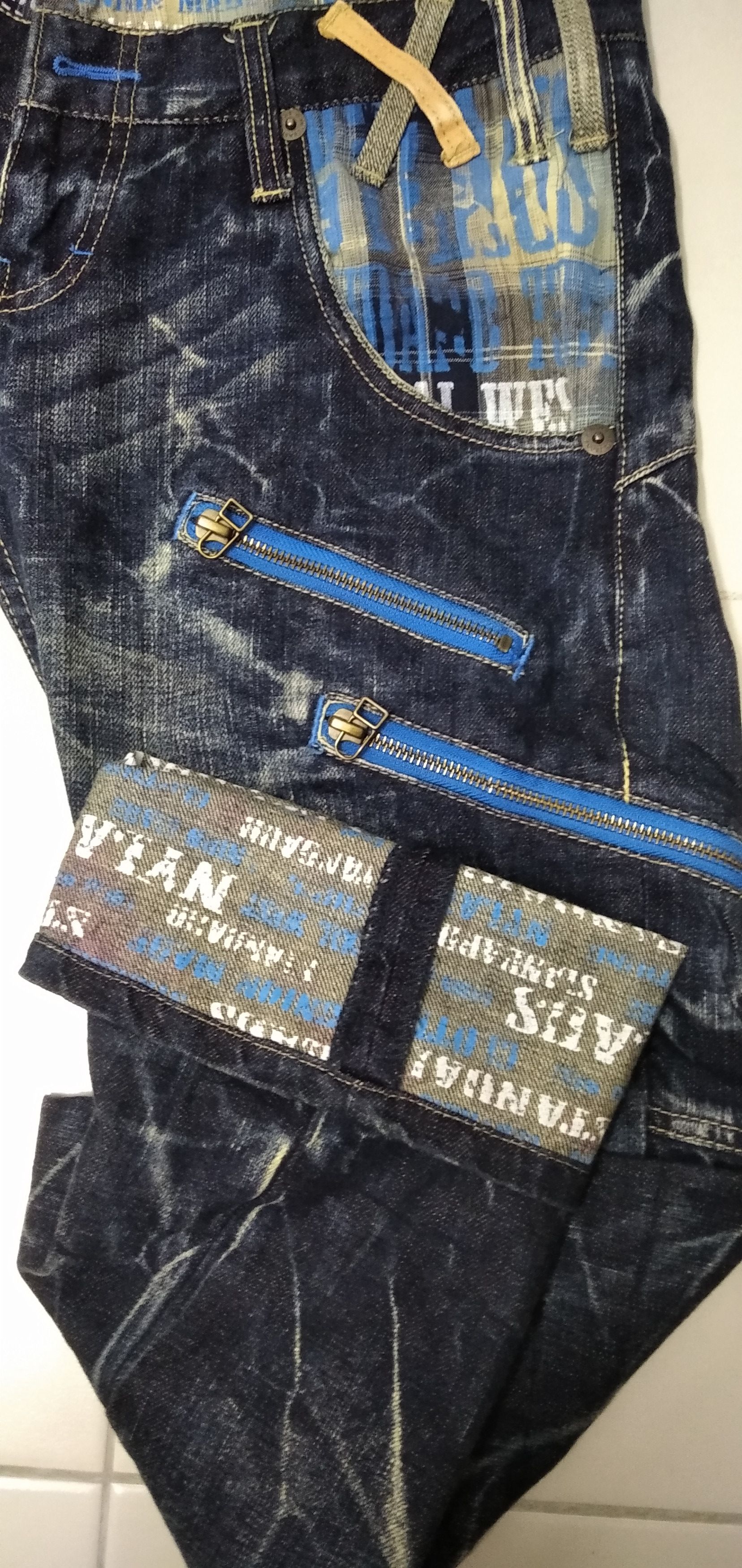 Japanese Brand × Vintage Japanese brand Nylaus Double Waist rusty Denim Size US 34 / EU 50 - 7 Thumbnail