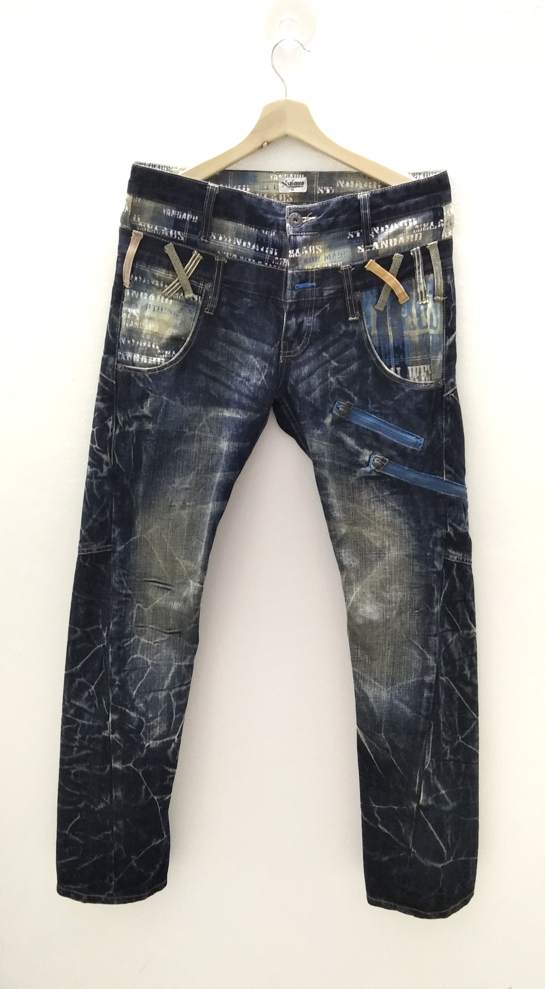 Japanese Brand × Vintage Japanese brand Nylaus Double Waist rusty Denim Size US 34 / EU 50 - 1 Thumbnail