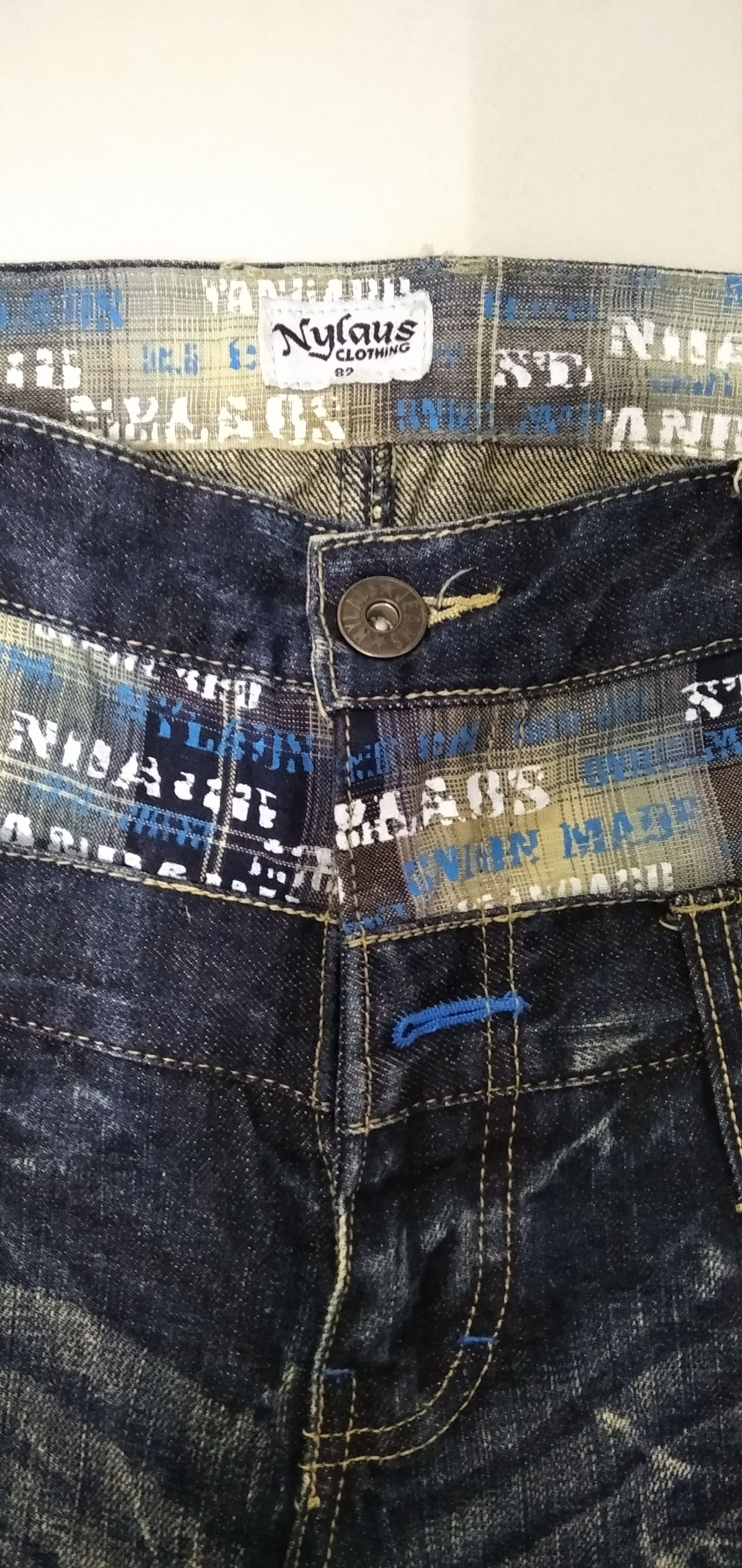 Japanese Brand × Vintage Japanese brand Nylaus Double Waist rusty Denim Size US 34 / EU 50 - 8 Thumbnail