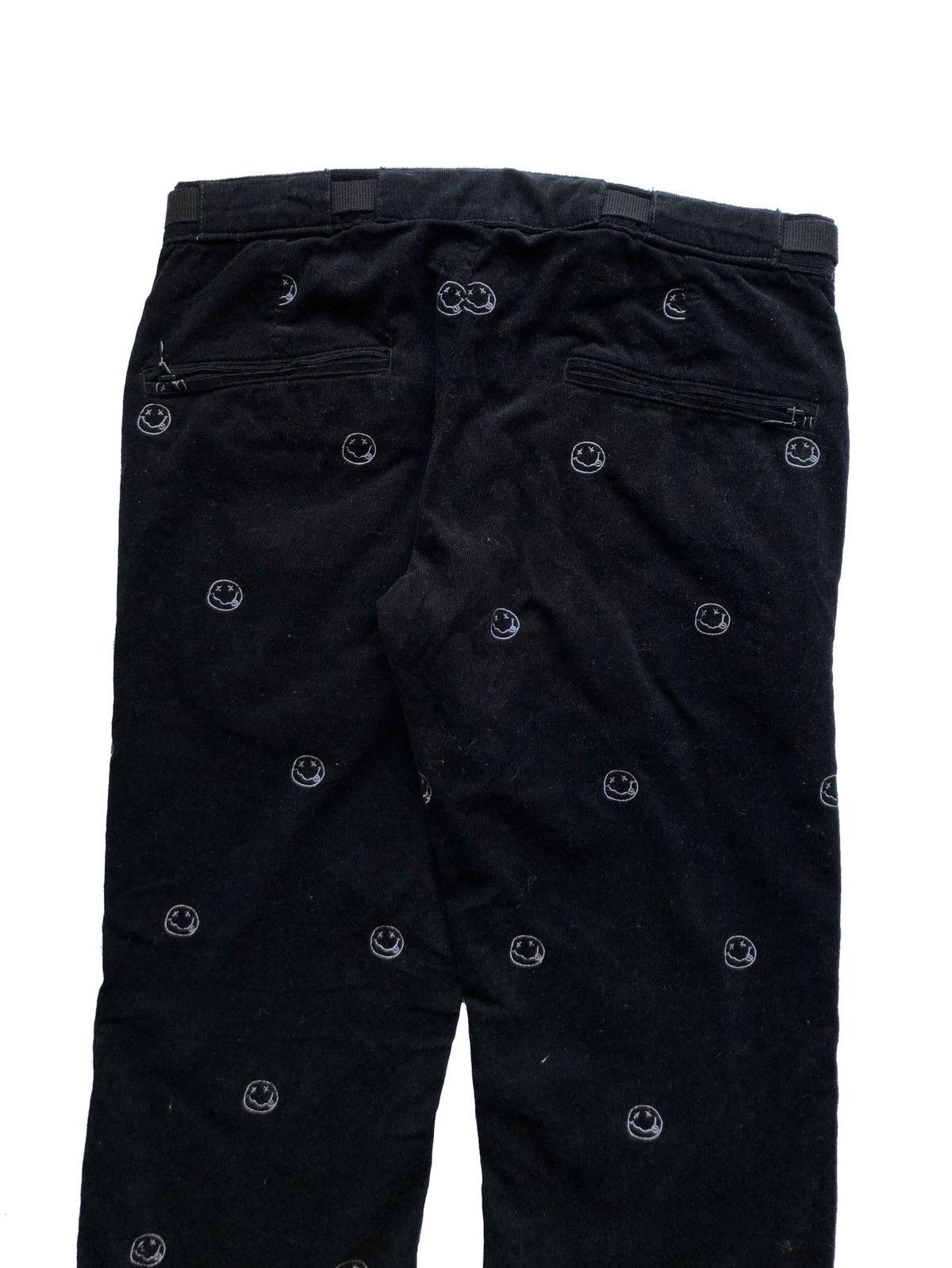 Hysteric Glamour 2000s Black Corduroy Nirvana Smiley Face Logo Pant Size US 30 / EU 46 - 4 Thumbnail