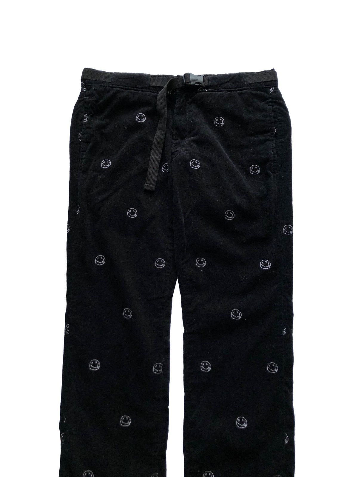 Hysteric Glamour 2000s Black Corduroy Nirvana Smiley Face Logo Pant Size US 30 / EU 46 - 2 Thumbnail