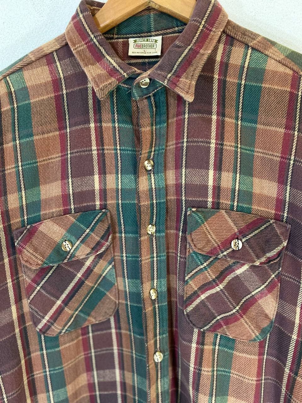 FiveBrother Vintage Five Brother Flannel Shirt Made in USA Size US L / EU 52-54 / 3 - 3 Thumbnail