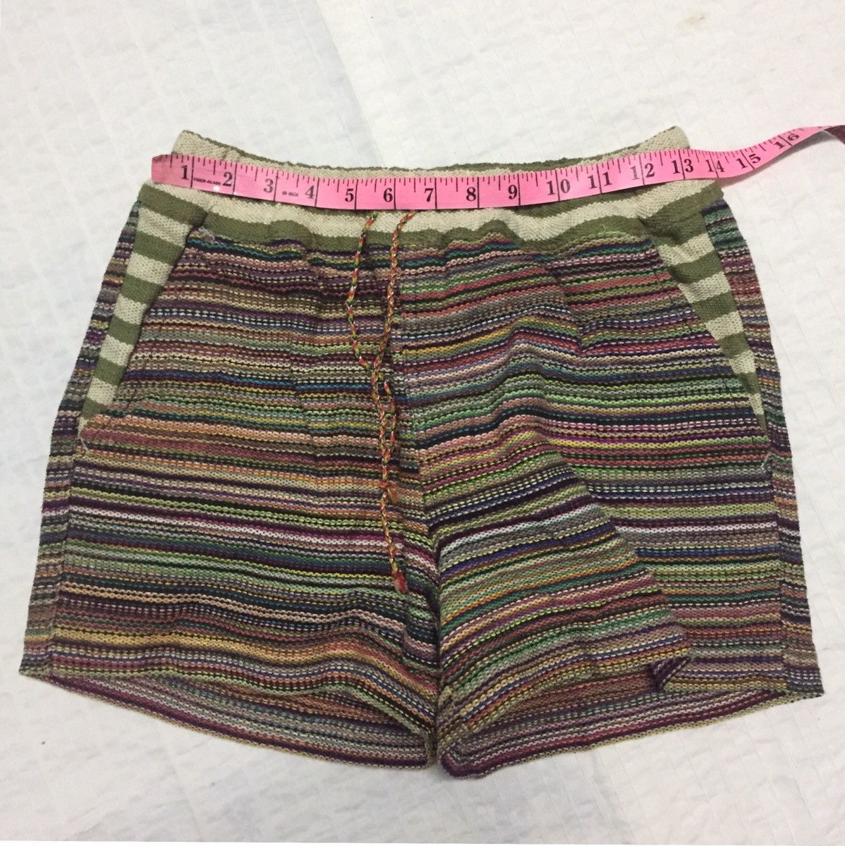 Japanese Brand Titicaca Short Pants Colourfull Stripes Size US 26 / EU 42 - 12 Thumbnail
