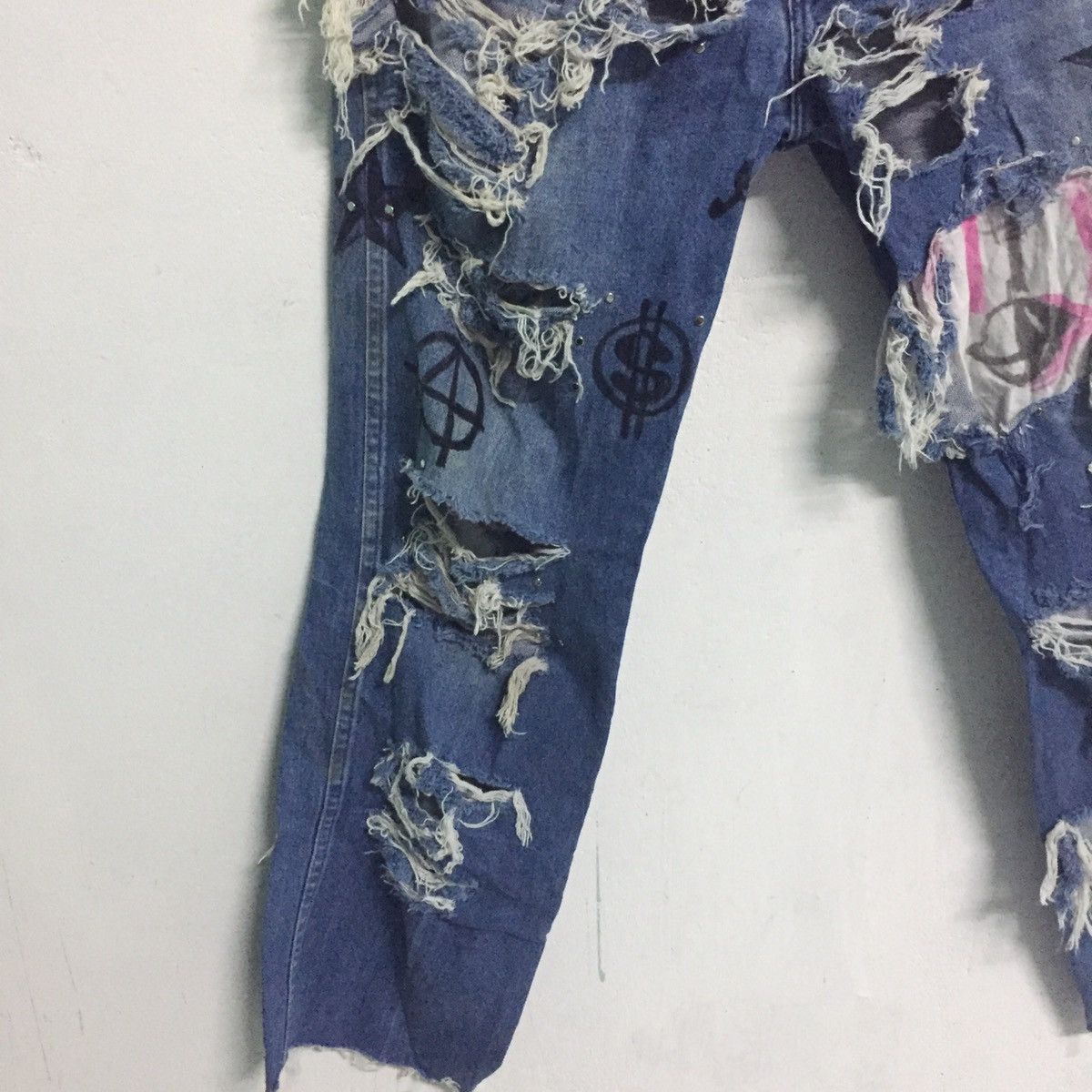 Japanese Brand Wrangler Destroyed Custom Jeans Denim Pant Size US 35 - 4 Thumbnail
