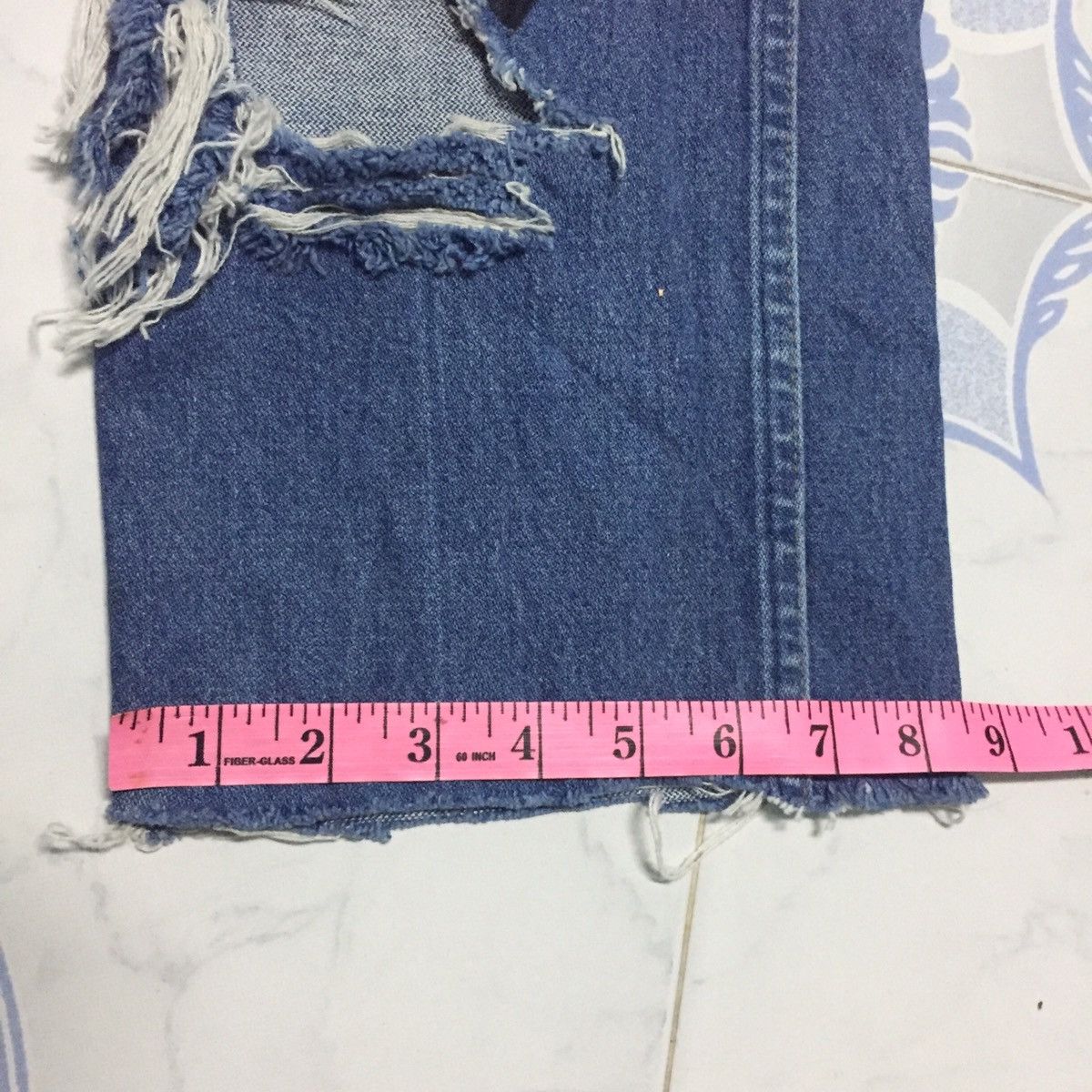 Japanese Brand Wrangler Destroyed Custom Jeans Denim Pant Size US 35 - 18 Thumbnail