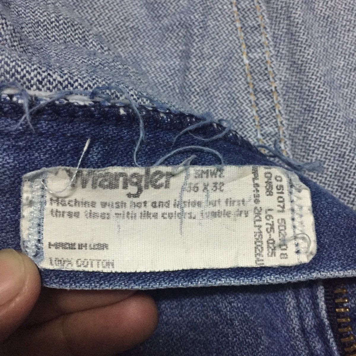 Japanese Brand Wrangler Destroyed Custom Jeans Denim Pant Size US 35 - 12 Thumbnail