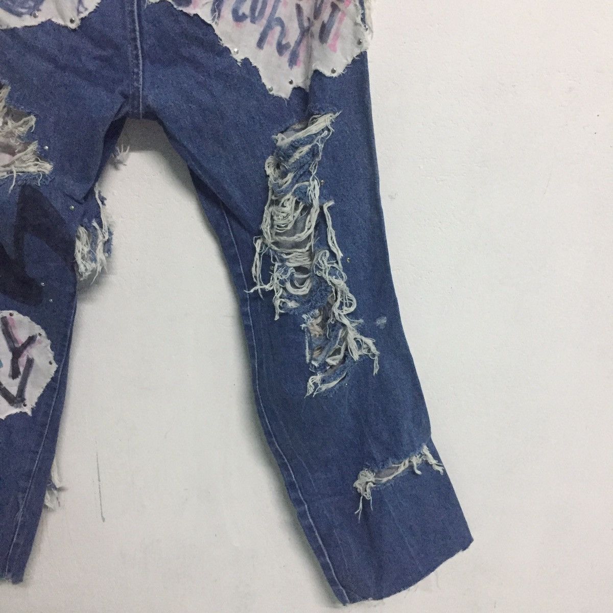 Japanese Brand Wrangler Destroyed Custom Jeans Denim Pant Size US 35 - 9 Thumbnail