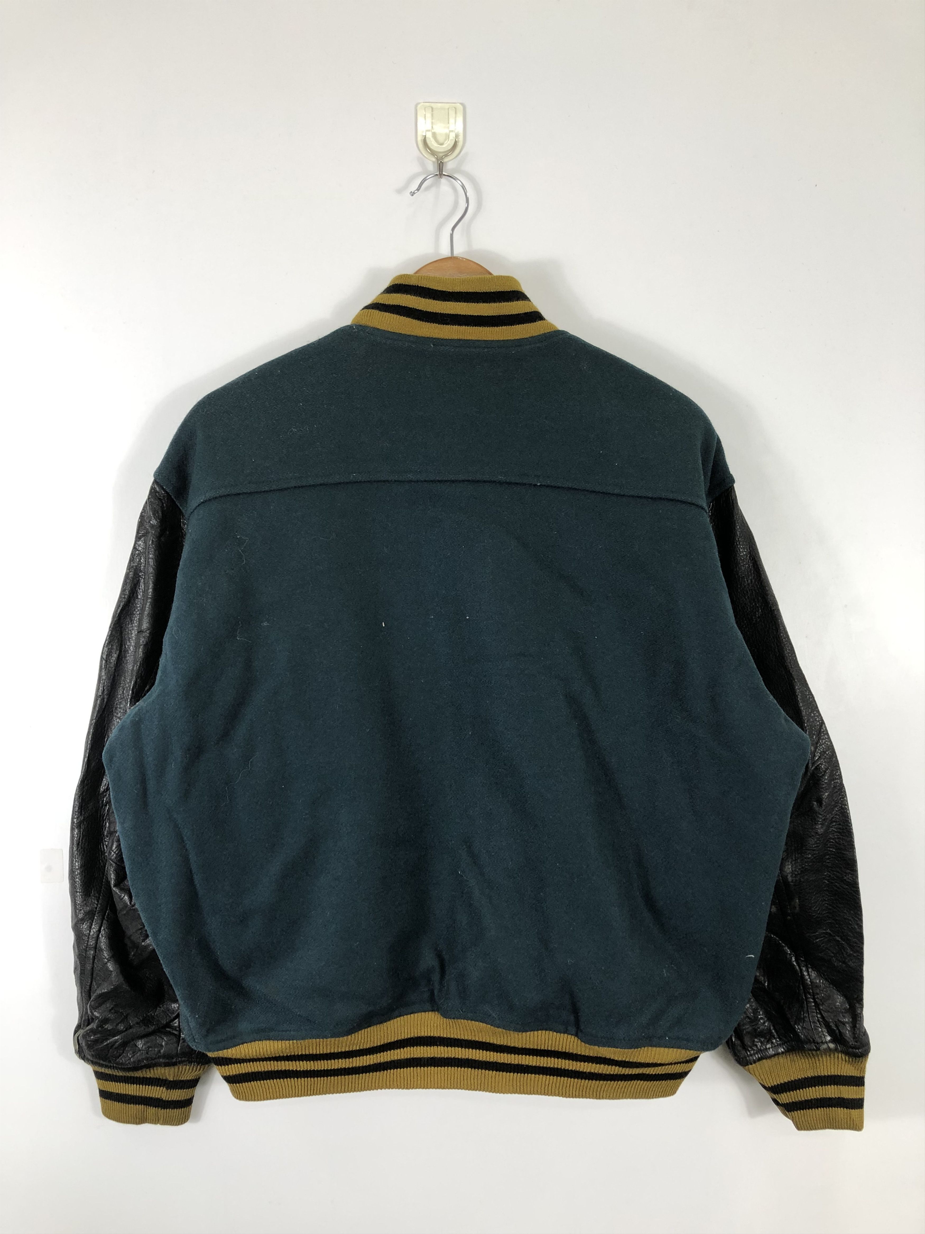 Japanese Brand × Vintage Vintage 80s Bassett Varsity Jacket Sleeve Leather V0225 Size US M / EU 48-50 / 2 - 3 Thumbnail