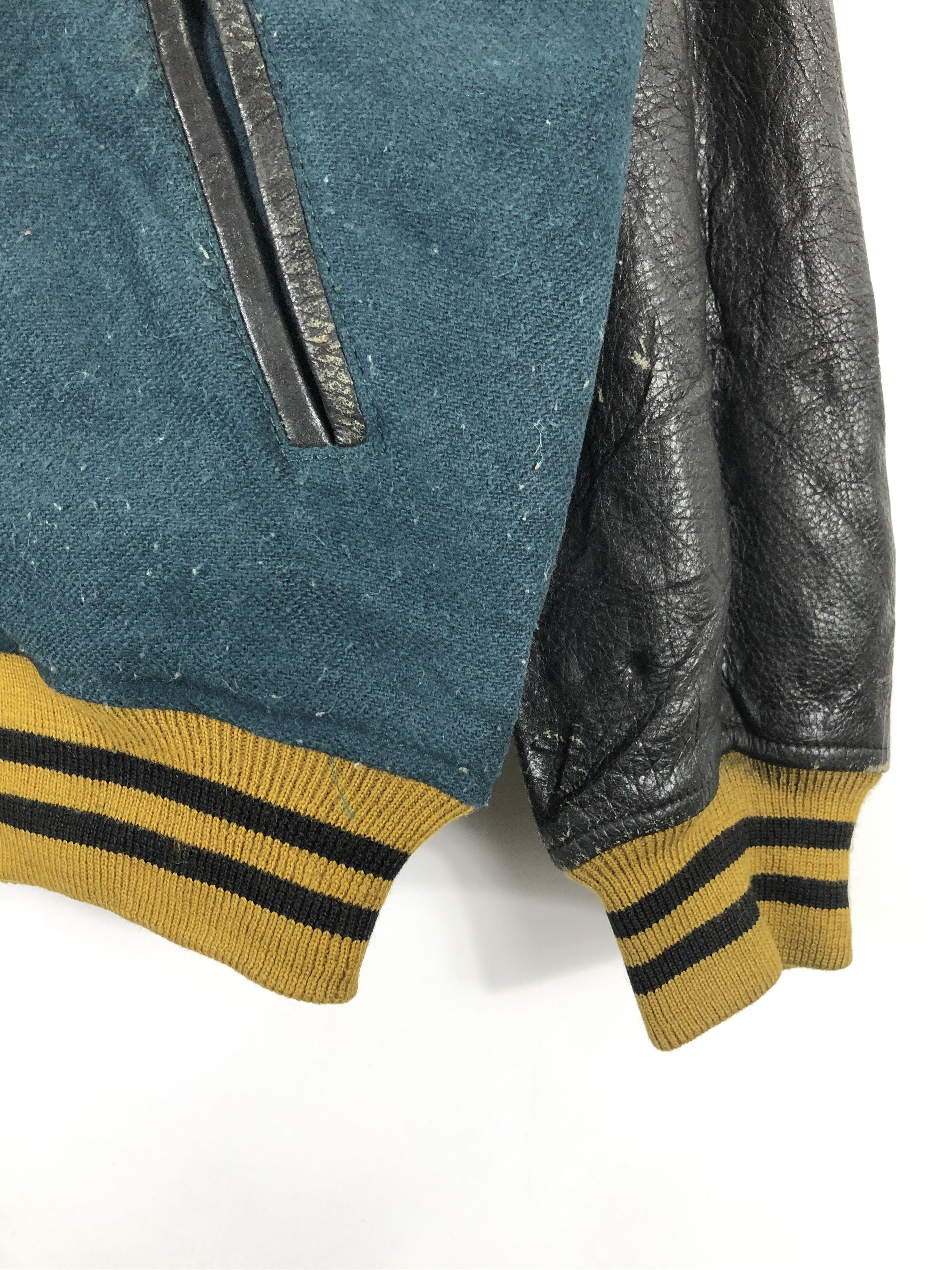 Japanese Brand × Vintage Vintage 80s Bassett Varsity Jacket Sleeve Leather V0225 Size US M / EU 48-50 / 2 - 5 Thumbnail