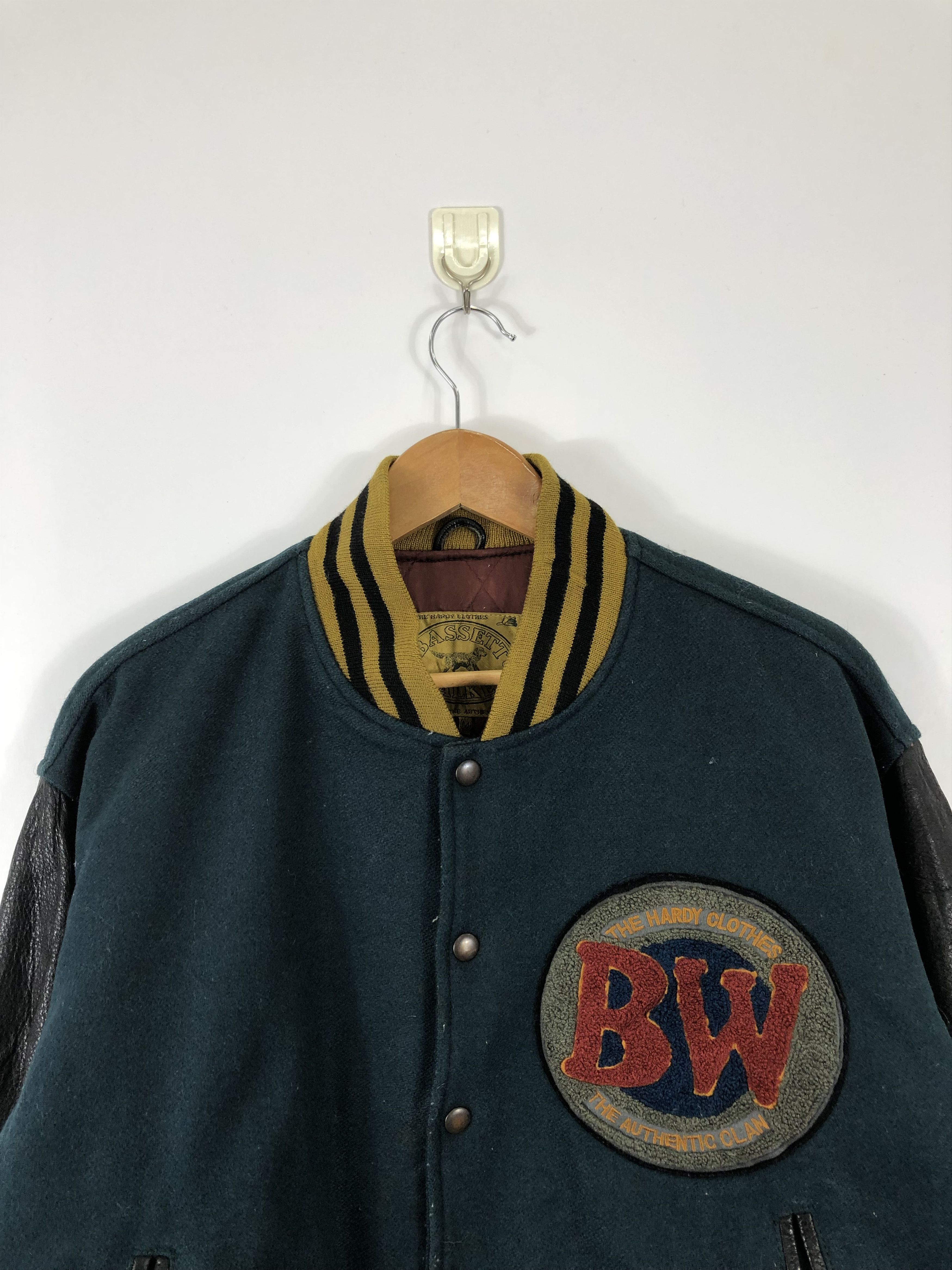 Japanese Brand × Vintage Vintage 80s Bassett Varsity Jacket Sleeve Leather V0225 Size US M / EU 48-50 / 2 - 2 Thumbnail