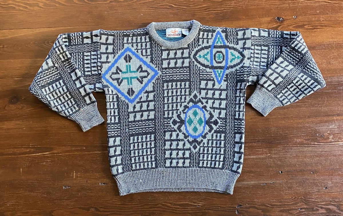 Vintage Vintage 80’s Voyager Abstract Knit Sweater Size US XS / EU 42 / 0 - 2 Thumbnail