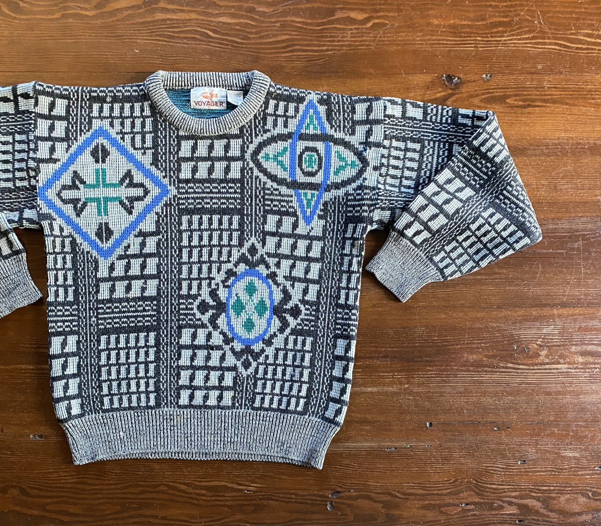 Vintage Vintage 80’s Voyager Abstract Knit Sweater Size US XS / EU 42 / 0 - 1 Thumbnail