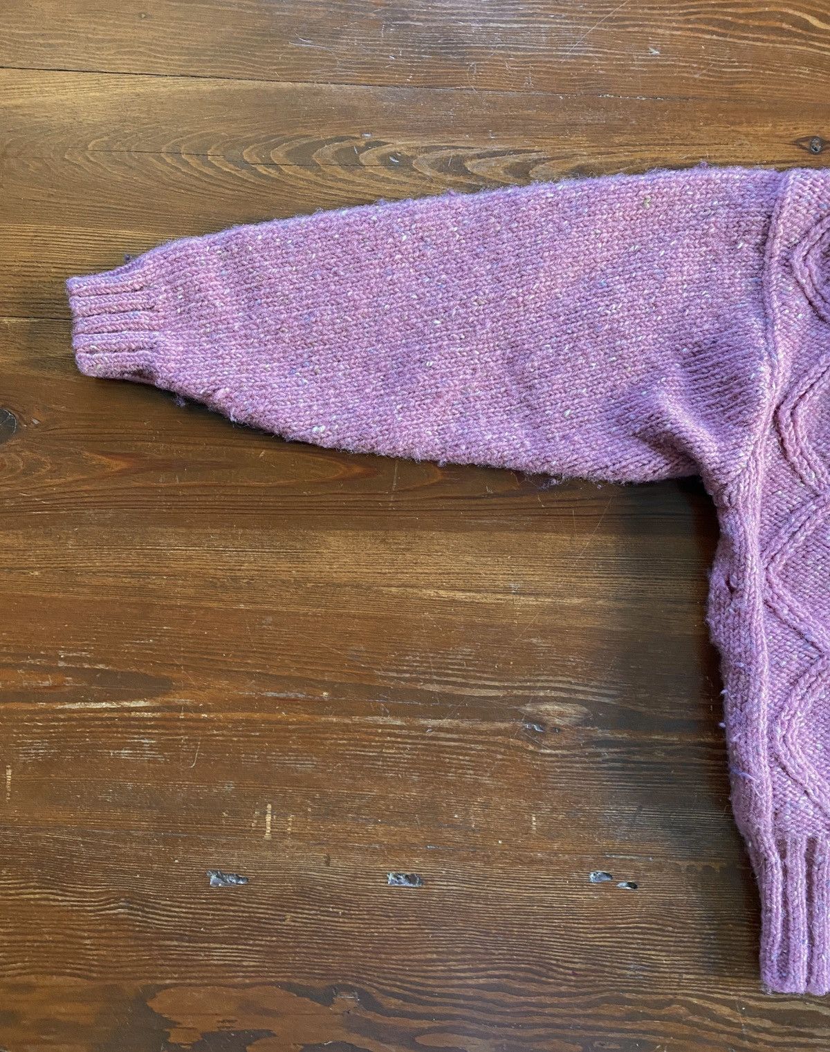 Vintage Vintage 80s Donegal Waist Button Pink Wool Cardigan Sweater Size M / US 6-8 / IT 42-44 - 11 Thumbnail