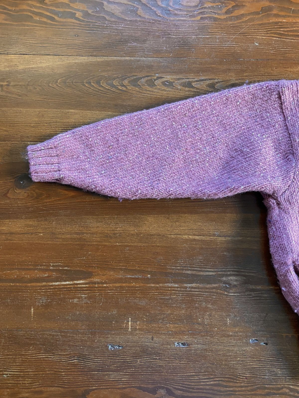 Vintage Vintage 80s Donegal Waist Button Pink Wool Cardigan Sweater Size M / US 6-8 / IT 42-44 - 16 Thumbnail
