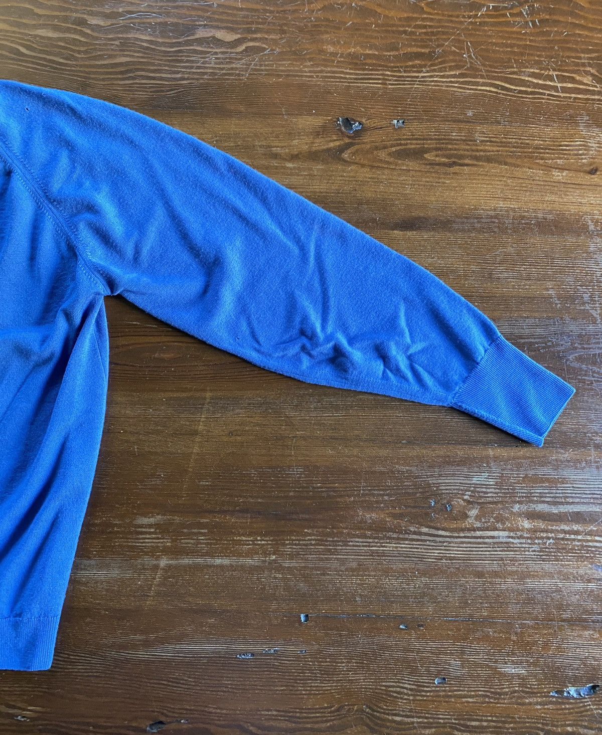 Vintage Vintage 80’s St. Michael V-Neck Blue Raglan Wool Sweater Size US L / EU 52-54 / 3 - 6 Thumbnail