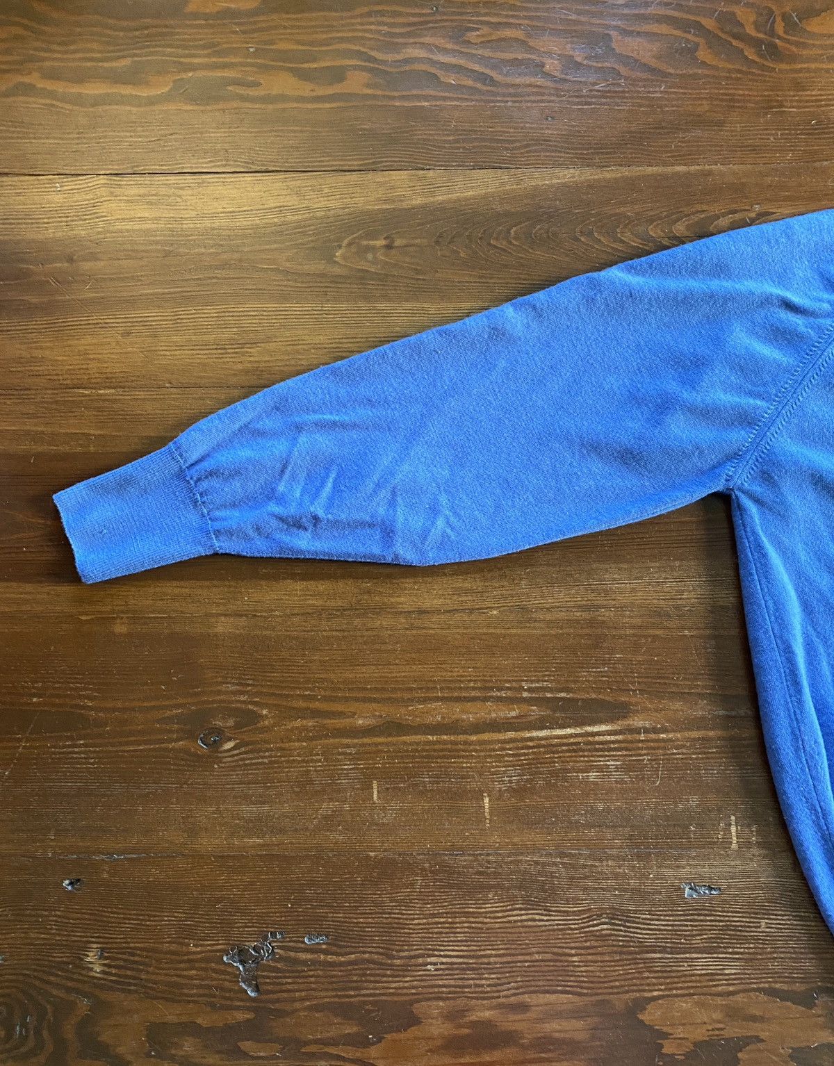 Vintage Vintage 80’s St. Michael V-Neck Blue Raglan Wool Sweater Size US L / EU 52-54 / 3 - 14 Thumbnail