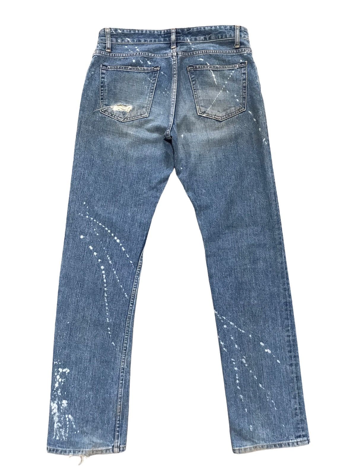Japanese Brand John Bull Co Paint Splatter Distressed Denim Jeans Size US 31 - 4 Thumbnail