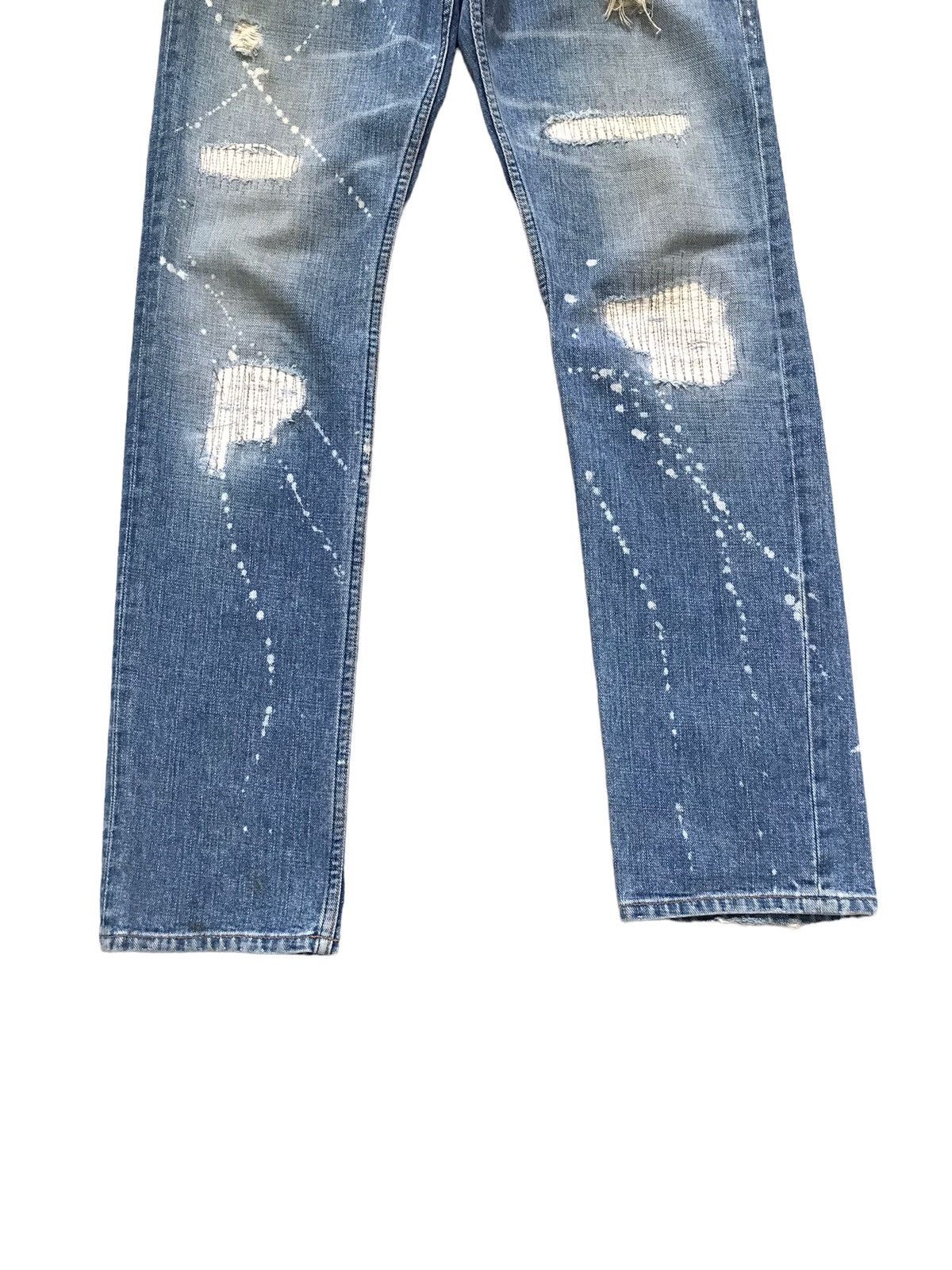 Japanese Brand John Bull Co Paint Splatter Distressed Denim Jeans Size US 31 - 3 Thumbnail