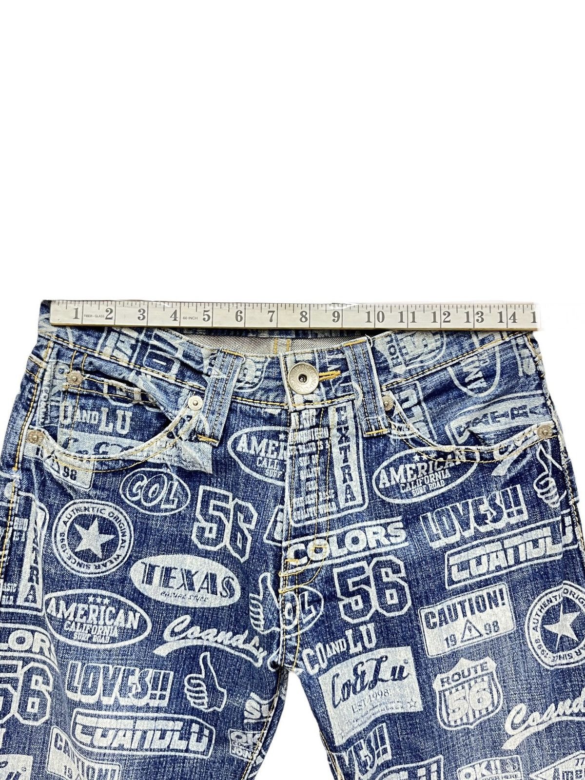 Japanese Brand DOPE! POP ART! CO&LU Printed Denim! Hysteric Glamour Style! Size 28" / US 6 / IT 42 - 19 Thumbnail