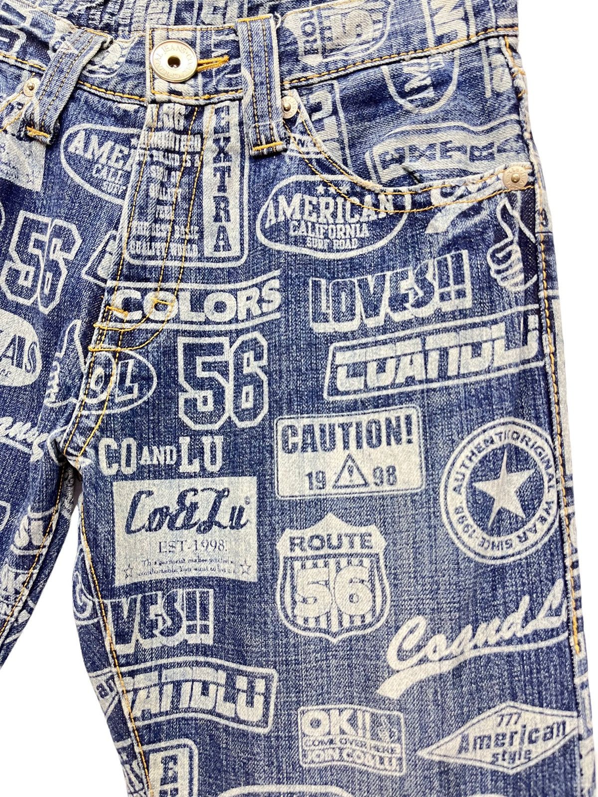 Japanese Brand DOPE! POP ART! CO&LU Printed Denim! Hysteric Glamour Style! Size 28" / US 6 / IT 42 - 3 Thumbnail