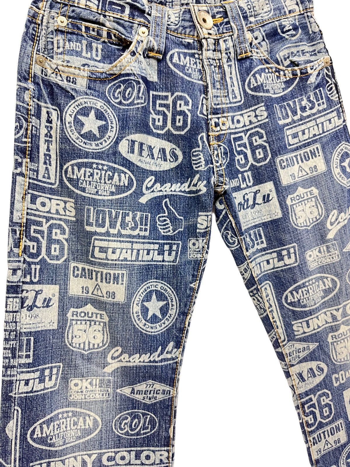 Japanese Brand DOPE! POP ART! CO&LU Printed Denim! Hysteric Glamour Style! Size 28" / US 6 / IT 42 - 6 Thumbnail