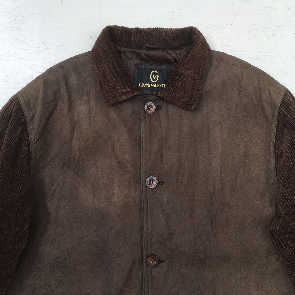 Vintage Vintage Gianni Valentino Leather Jacket Size US L / EU 52-54 / 3 - 2 Thumbnail