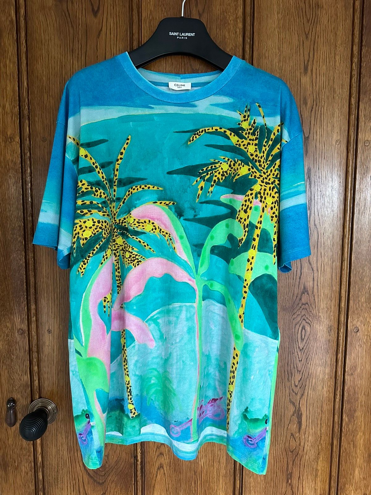 Pre-owned Celine Ss21 $490  Tyson Reeder T Shirt Hedi Slimane In Multicolor