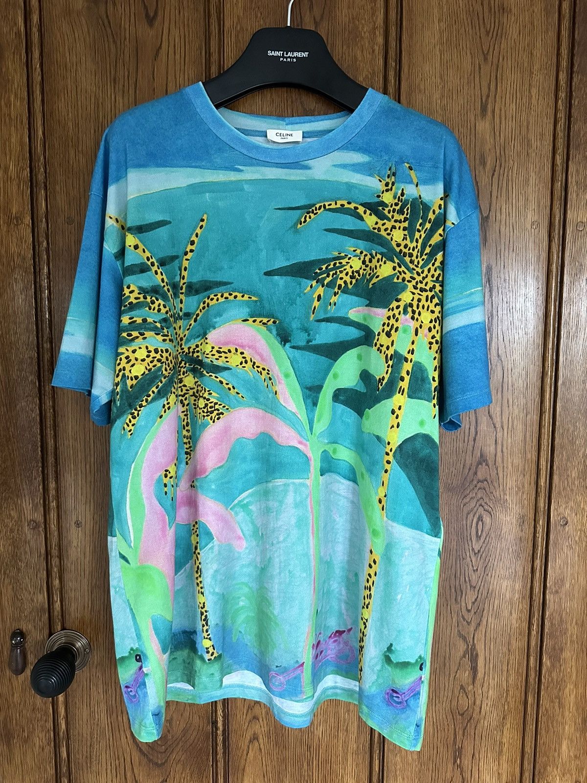 Pre-owned Celine Ss21 $490  Tyson Reeder T Shirt Hedi Slimane In Multicolor