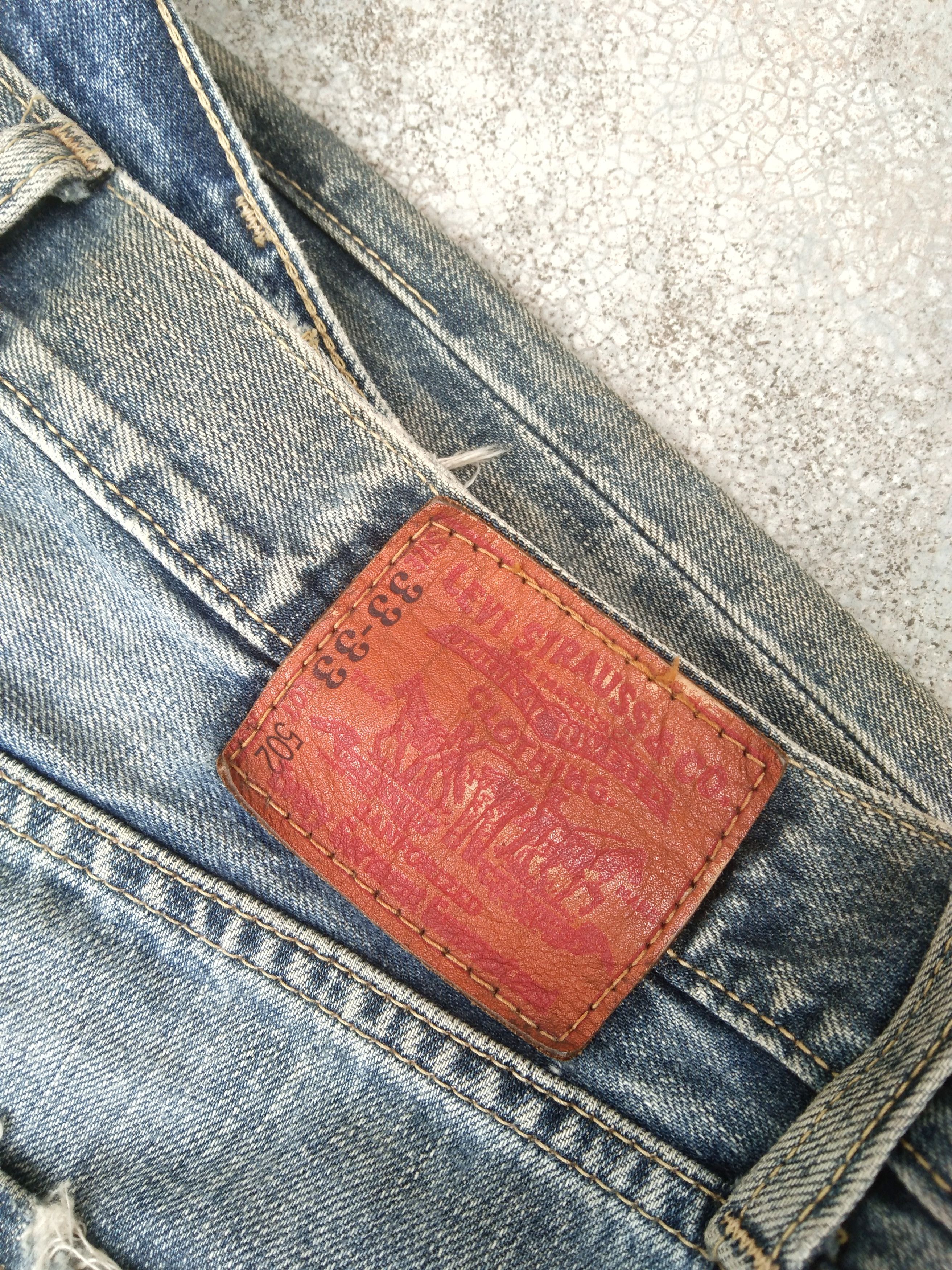 Levi's Vintage Levi's Jeans 502 Distressed Straight Leg 33x31 Size US 33 - 5 Thumbnail