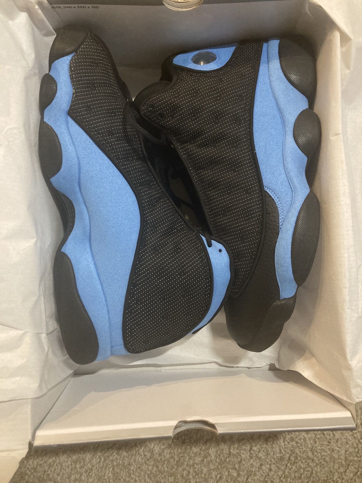 image of Air Jordan 13 Retro University Blue Shoes in Black/University Blue, Men's (Size 11)