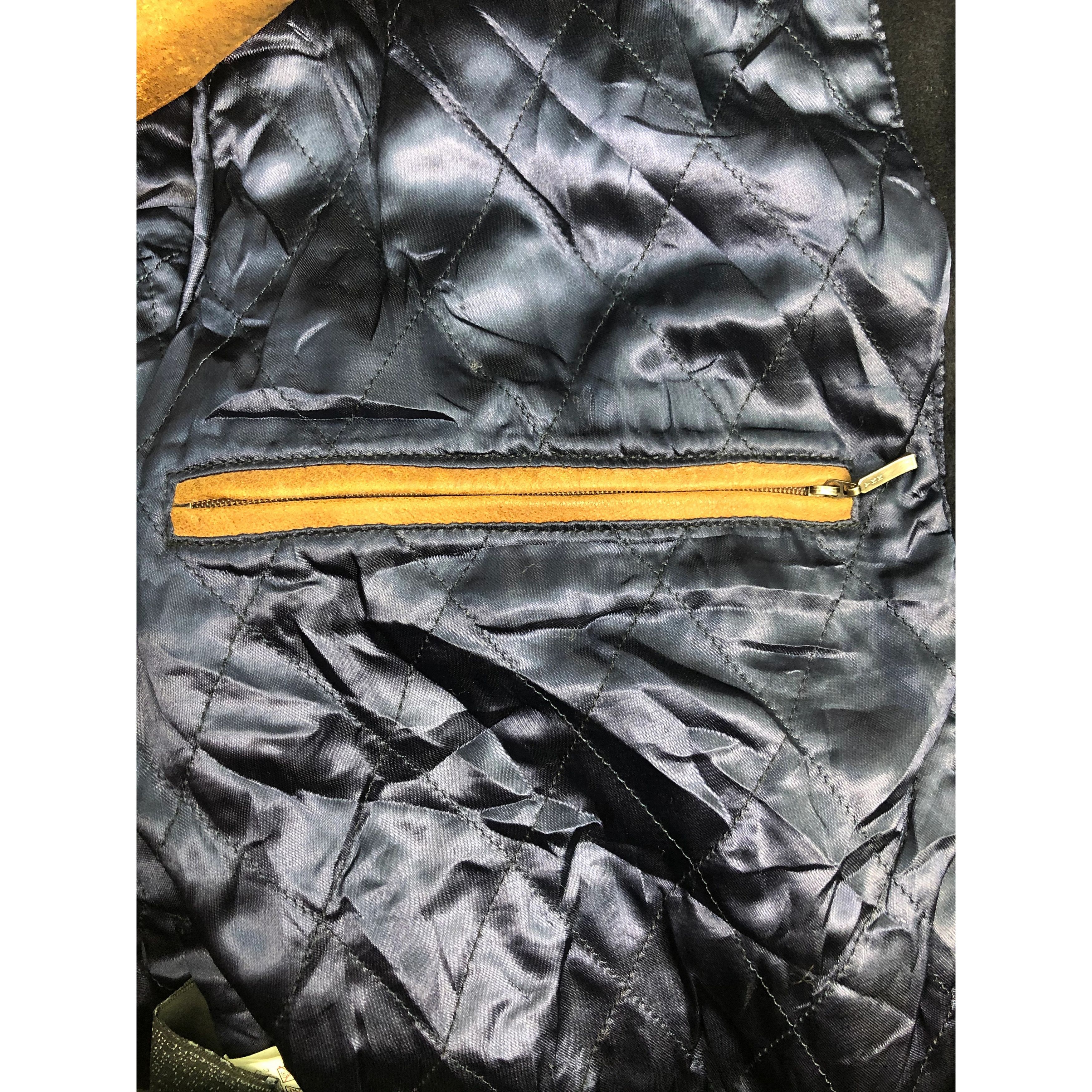 Kirkland Signature Vintage 80s Kirkland Signature Varsity Leather Sleeve V0044 Size US S / EU 44-46 / 1 - 6 Thumbnail