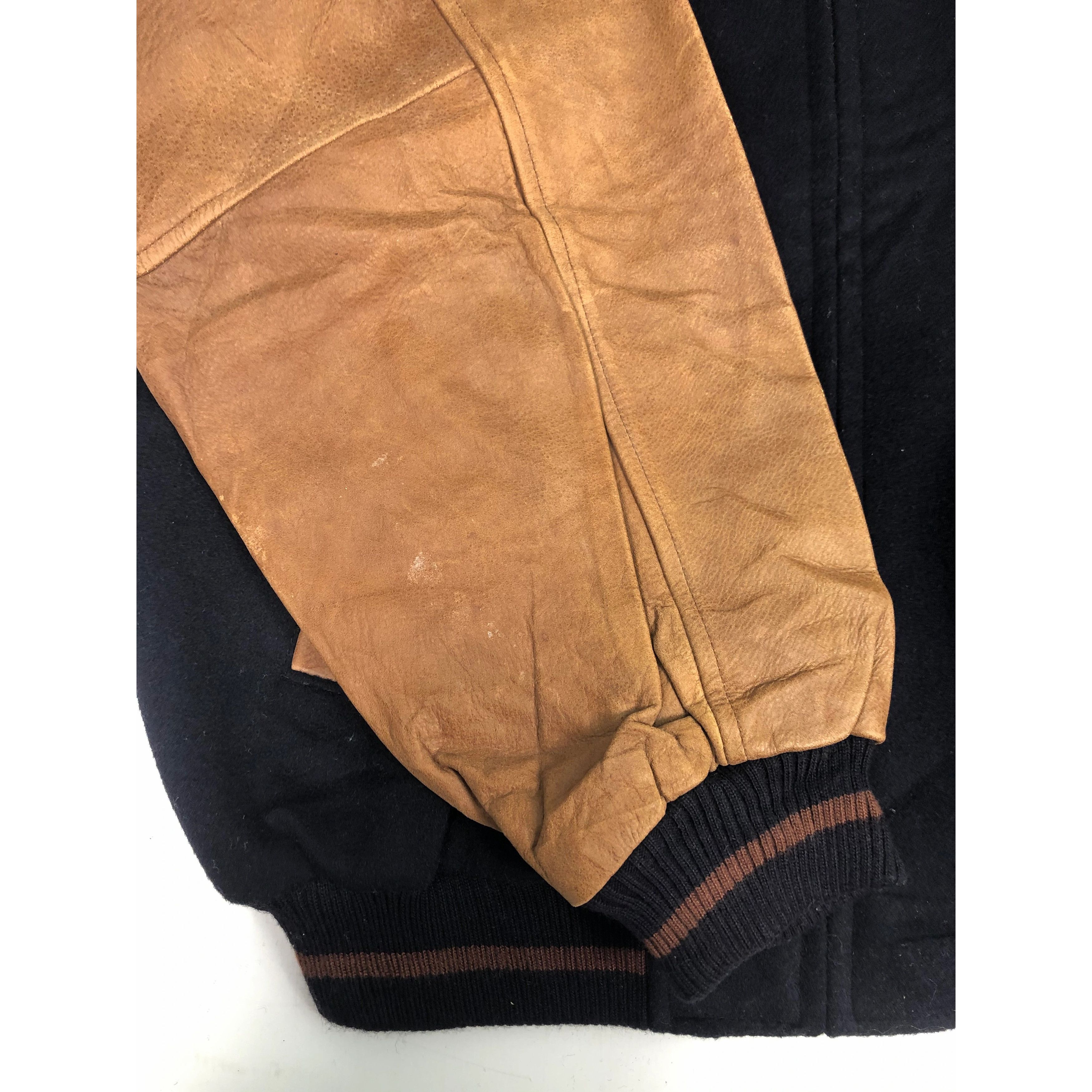Kirkland Signature Vintage 80s Kirkland Signature Varsity Leather Sleeve V0044 Size US S / EU 44-46 / 1 - 4 Thumbnail